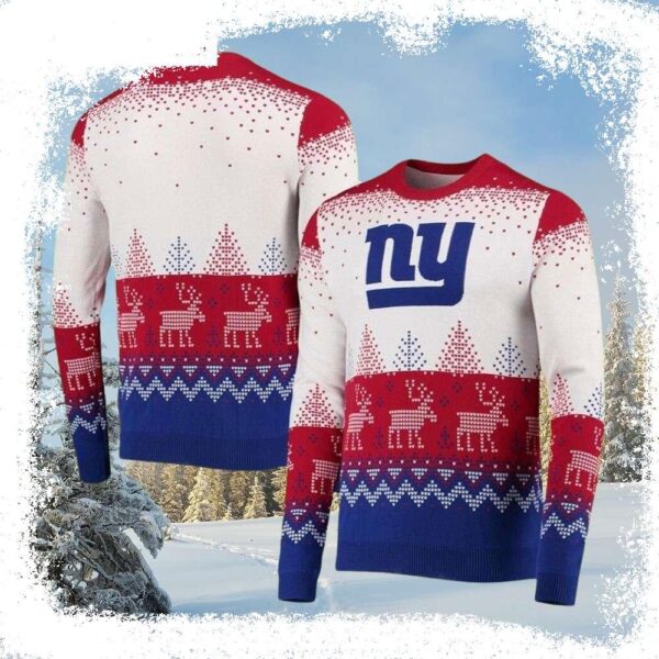 NFL Big Logo New York Giants Ugly Christmas Sweater Unique Gift For Fans - available at - rugbyfanstore.com