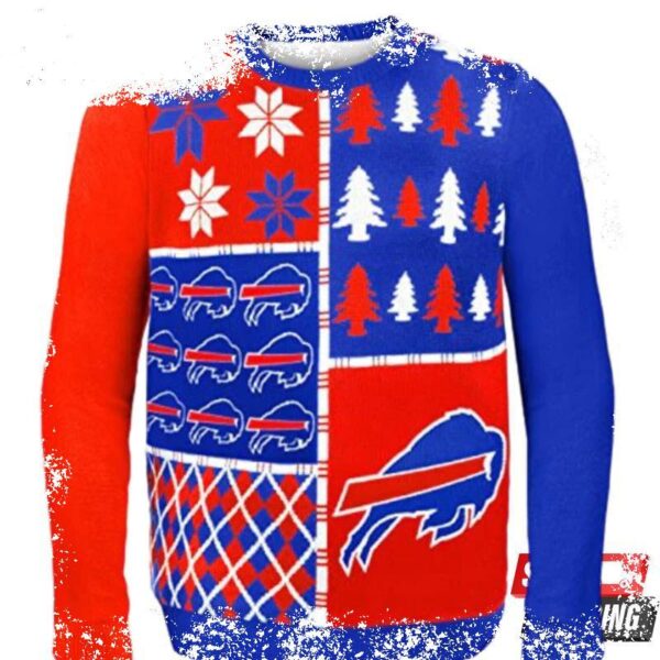 Nfl Buffalo Bills Busy Block Ugly Christmas Sweaters - available at - rugbyfanstore.com