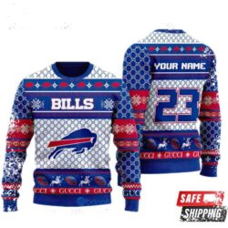 Nfl Buffalo Bills Custom Name And Number Personalized Ugly Christmas Sweaters - available at - rugbyfanstore.com