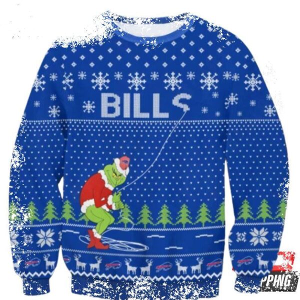 Nfl Buffalo Bills The Grinch Snowflakes Ugly Christmas Sweaters - available at - rugbyfanstore.com