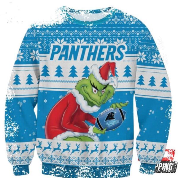 NFL Carolina Panthers Grinch Christmas Ugly Christmas Sweaters - available at - rugbyfanstore.com