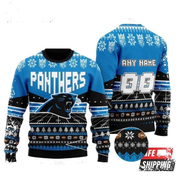 Nfl Carolina Panthers Personalized Ugly Christmas Sweaters - available at - rugbyfanstore.com