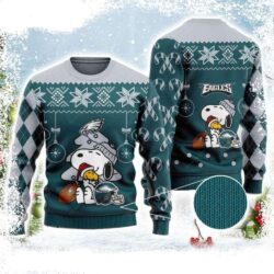 NFL Charlie Brown Snoopy Eagles Ugly Xmas Sweater - available at - rugbyfanstore.com