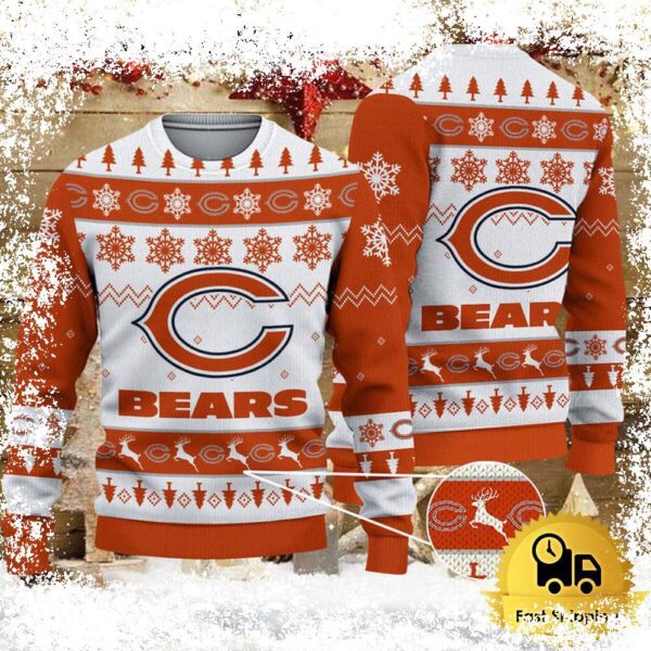 Show your Chicago Bears pride this holiday season with our hilarious, ugly Christmas sweater! Perfect for parties or just lounging around, this sweater is sure to be a conversation starter. Shop now a - Image 1 - rugbyfanstore.com