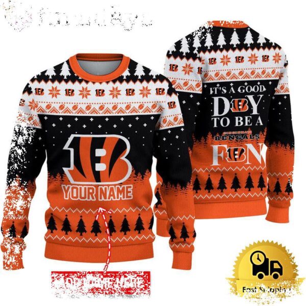 NFL Cincinnati Bengals It’s A Good Day To Be A Fan Ugly Christmas Sweater - available at - rugbyfanstore.com