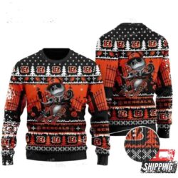 Nfl Cincinnati Bengals Jack Skellington Ugly Christmas Sweaters - available at - rugbyfanstore.com