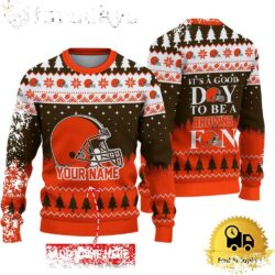 NFL Cleveland Browns It’s A Good Day To Be A Fan Ugly Christmas Sweater - available at - rugbyfanstore.com