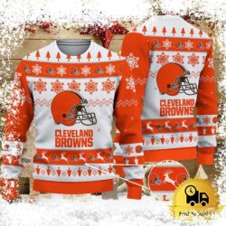 NFL Cleveland Browns Team Winter Ugly Christmas Sweater - available at - rugbyfanstore.com