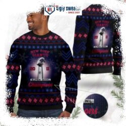 NFL Cup Super Bowl Champions New York Giants Christmas Sweater - available at - rugbyfanstore.com