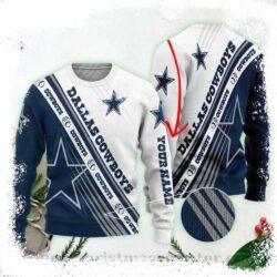 NFL Custom Name Dallas Cowboys Ugly Christmas Sweater with Logo Print – Gifts For Him - available at - rugbyfanstore.com