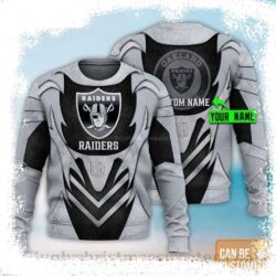 Nfl Customize Your Name Raiders Ugly Christmas Sweater – Ideal Gift For Him - available at - rugbyfanstore.com