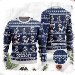 NFL Dallas Cowboys Mickey Mouse Rugby Player All Over Print Ugly Christmas Sweater - available at - rugbyfanstore.com