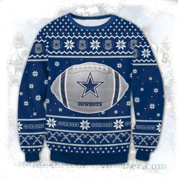 NFL Dallas Cowboys Rugby Ball – Cowboys Ugly Christmas Sweater Gifts For Him - available at - rugbyfanstore.com