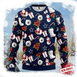 NFL Dallas Cowboys Santa Christmas Ball All Over Print Funny Xmas Sweaters - available at - rugbyfanstore.com