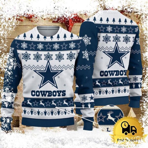 NFL Dallas Cowboys Team Winter Ugly Christmas Sweater - Image 1 - rugbyfanstore.com - available at - rugbyfanstore.com