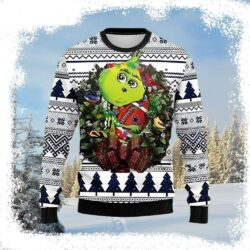 NFL Dallas Cowboys The Grinch Hug Rugby Ball All Over Print Ugly Christmas Sweater - available at - rugbyfanstore.com