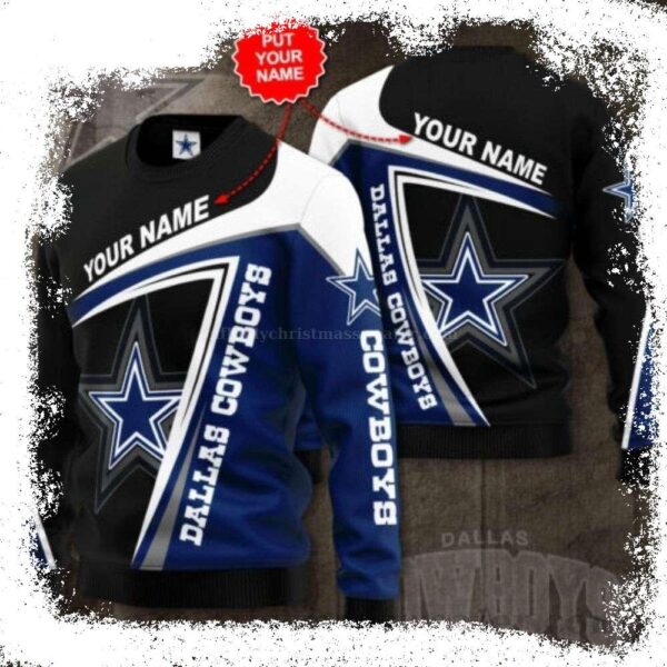 NFL Dallas Cowboys Ugly Sweater With Custom Name – Unique Gift For Cowboys Fans - available at - rugbyfanstore.com