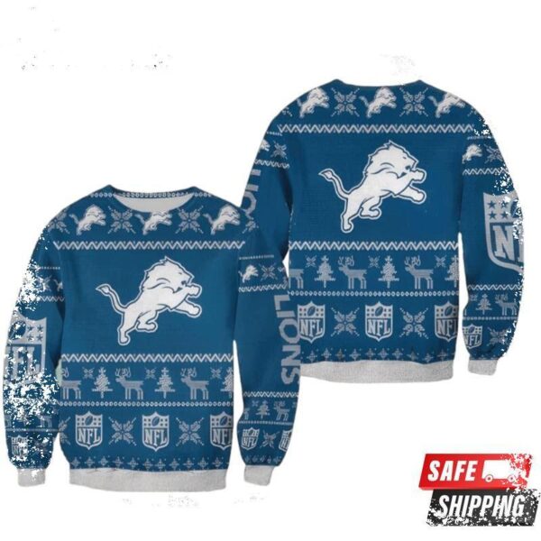 Nfl Detroit Lions Christmas Aop Festivity Ugly Christmas Sweaters - available at - rugbyfanstore.com