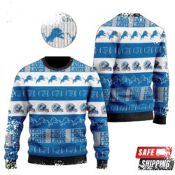 Nfl Detroit Lions Christmas Parttern Ugly Christmas Sweaters - available at - rugbyfanstore.com