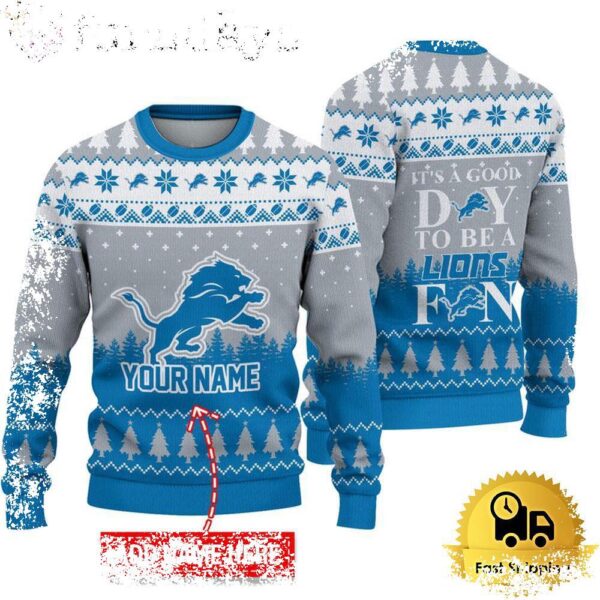 NFL Detroit Lions It’s A Good Day To Be A Fan Ugly Christmas Sweater - available at - rugbyfanstore.com