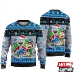 Nfl Detroit Lions Rick And Morty Ugly Christmas Sweaters - available at - rugbyfanstore.com