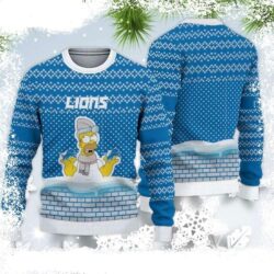 NFL Detroit Lions Ugly Christmas Sweater With Simpson Graphic - available at - rugbyfanstore.com