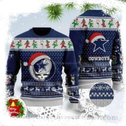 NFL Football Dallas Cowboys Grateful Dead SKull Bears All Over Print Ugly Christmas Sweater - available at - rugbyfanstore.com