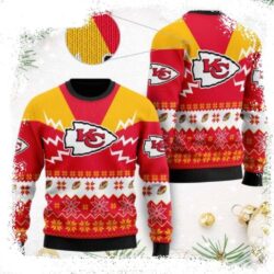 NFL Football Team Kansas City Chiefs Logo Symbol Ugly Christmas Sweater - available at - rugbyfanstore.com