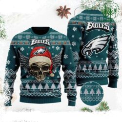 NFL Golden Skull – Philadelphia Eagles Christmas Ugly Sweater - available at - rugbyfanstore.com