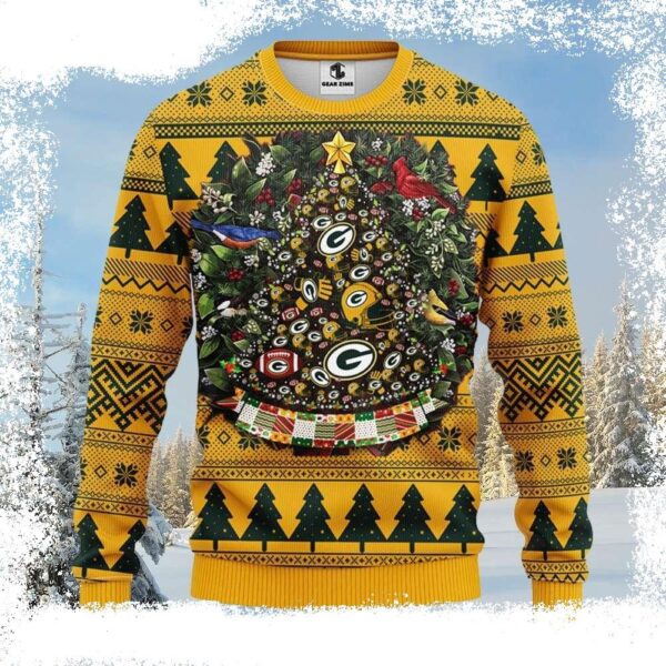 NFL Green Bay Packers Christmas Tree Design Ugly Christmas Sweater For Him - available at - rugbyfanstore.com