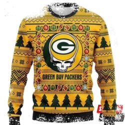 Nfl Green Bay Packers Greatful Dead Ugly Christmas Sweaters - available at - rugbyfanstore.com