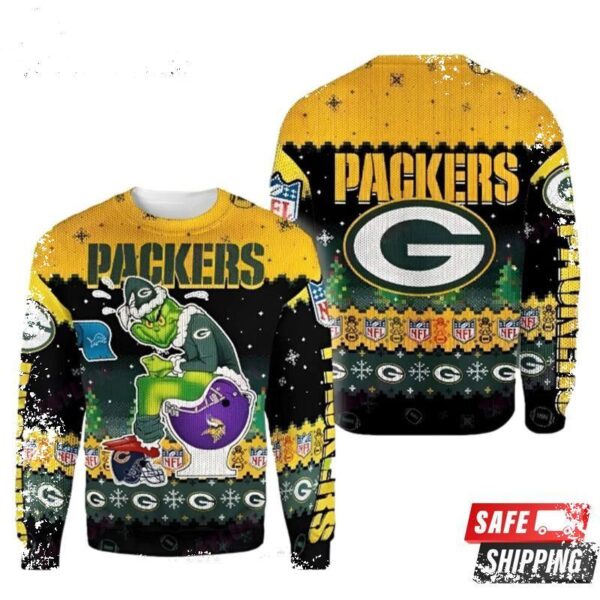 Nfl Green Bay Packers Grinch Funny Ugly Christmas Sweaters - available at - rugbyfanstore.com