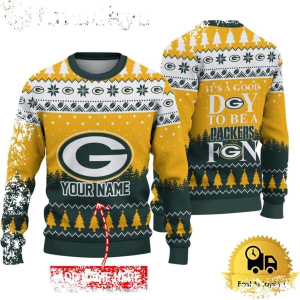 NFL Green Bay Packers It’s A Good Day To Be A Fan Ugly Christmas Sweater - available at - rugbyfanstore.com