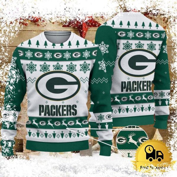 NFL Green Bay Packers Team Winter Ugly Christmas Sweater - available at - rugbyfanstore.com