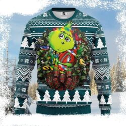 NFL Grinch Hug Philadelphia Eagles Football – Men’s Eagles Christmas Sweater - available at - rugbyfanstore.com