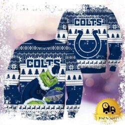 NFL Indianapolis Colts Grinch Custom Name Ugly Christmas Sweater - available at - rugbyfanstore.com