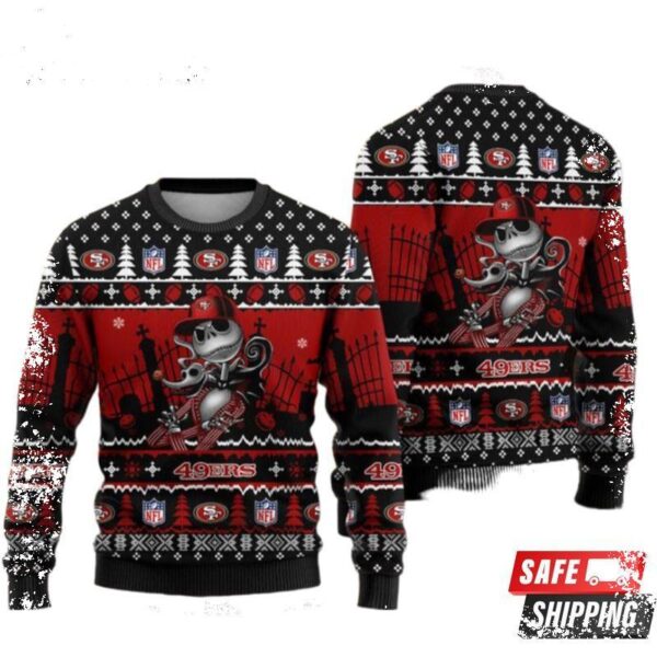 Nfl Jack Skellington San Francisco 49Ers Ugly Christmas Sweaters - available at - rugbyfanstore.com