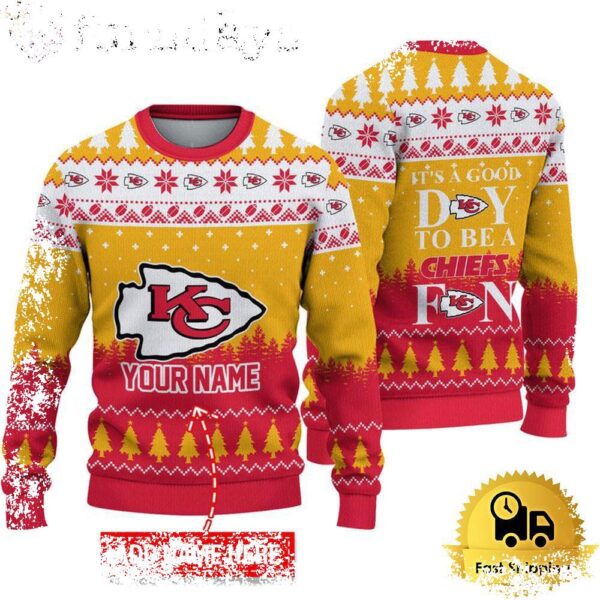 NFL Kansas City Chiefs It’s A Good Day To Be A Fan Ugly Christmas Sweater - available at - rugbyfanstore.com