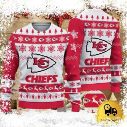 NFL Kansas City Chiefs Team Winter Ugly Christmas Sweater - available at - rugbyfanstore.com