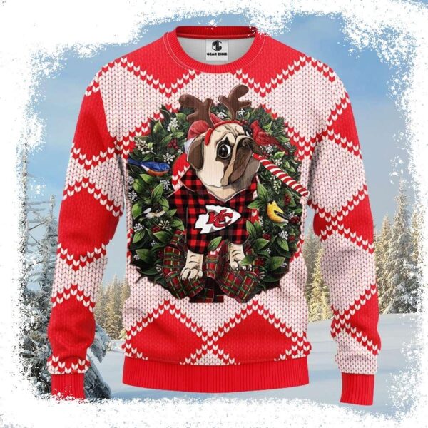 NFL Kansas City Chiefs Ugly Christmas Sweater – Pub Dog Design - available at - rugbyfanstore.com