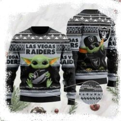 NFL Las Vegas Raiders Baby Yoda – Raiders Ugly Christmas Sweater - available at - rugbyfanstore.com