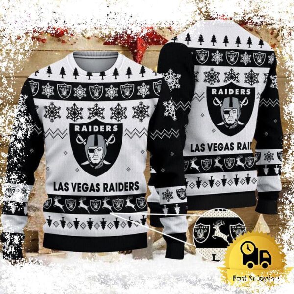 NFL Las Vegas Raiders Team Winter Ugly Christmas Sweater - available at - rugbyfanstore.com