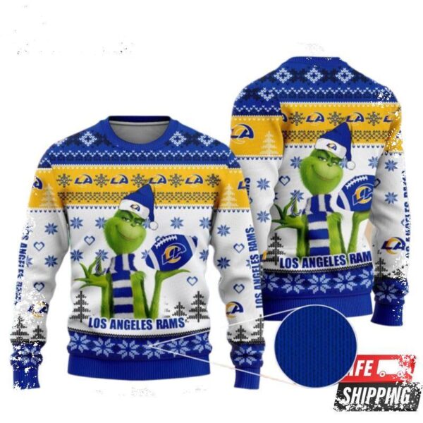 Nfl Los Angeles Rams The Grinch Christmas Ugly Christmas Sweaters - available at - rugbyfanstore.com