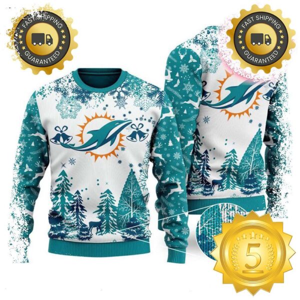 NFL Miami Dolphins Special Christmas Ugly Sweater Design Gift For Men And Women - available at - rugbyfanstore.com