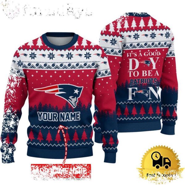 NFL New England Patriots It’s A Good Day To Be A Fan Ugly Christmas Sweater - available at - rugbyfanstore.com