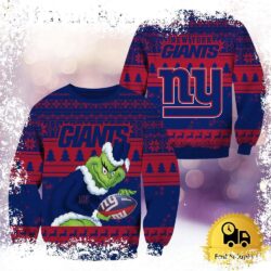 NFL New York Giants Grinch Custom Name Ugly Christmas Sweater - available at - rugbyfanstore.com