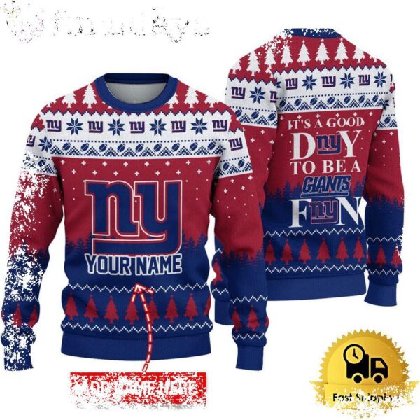 NFL New York Giants It’s A Good Day To Be A Fan Ugly Christmas Sweater - available at - rugbyfanstore.com