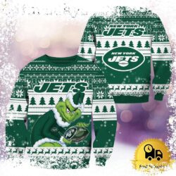 NFL New York Jets Grinch Custom Name Ugly Christmas Sweater - available at - rugbyfanstore.com