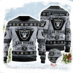 NFL Personalized Raiders Ugly Christmas Sweater – Custom Name Edition - available at - rugbyfanstore.com