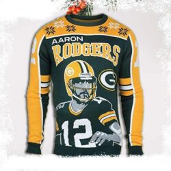 NFL Player Aaron Rodgers Green Bay Packers Ugly Christmas Sweater - available at - rugbyfanstore.com